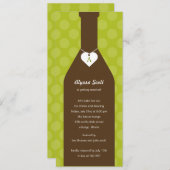 ワインボトルブライダルシャワー招待状-ライム 招待状 (正面/裏面)