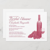 ワインボトルブライダルシャワー招待状 招待状 (正面/裏面)