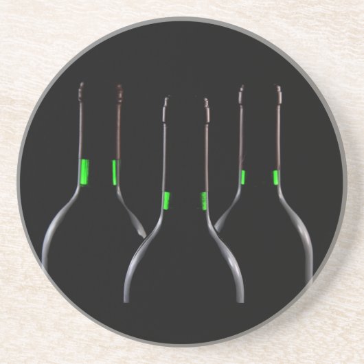 ワインボトルブラックサンドストーンドリンクコースター コースター (正面)