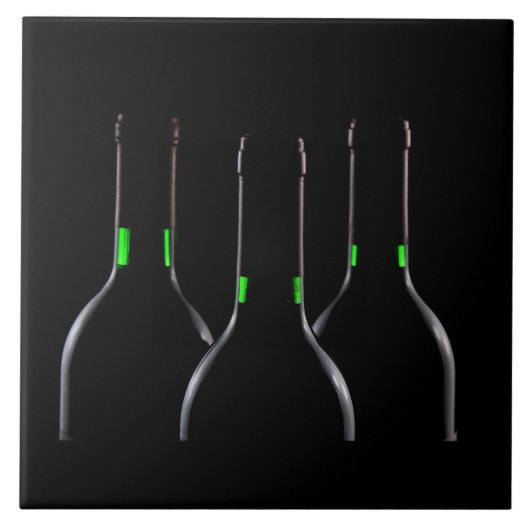 ワインボトルブラックセラミックタイル タイル (正面)