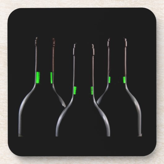 ワインボトルブラックプラスチック コースター (正面)