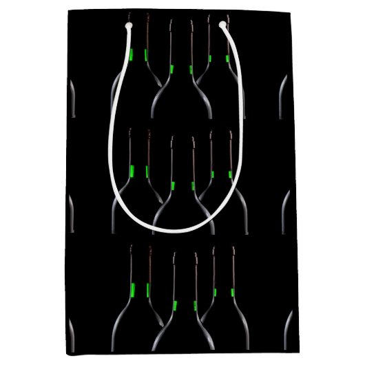 ワインボトルブラックミディアム抱き枕 ミディアムペーパーバッグ (正面)