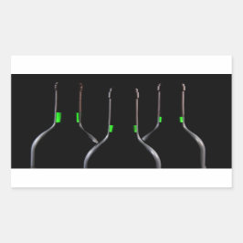 ワインボトルブラック長方形シール 長方形シール