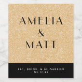 ワインボトルラベルとフェイク金ゴールドグリッター、アートデコ ワインラベル (シングルラベル)