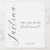 ワインボトルラベルにサインして！結婚式の仲人になってくれる？ ワインラベル (シングルラベル)