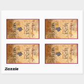 ワインボトルラベルパーソナライズされた 長方形シール (シート)