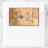 ワインボトルラベルパーソナライズされた 長方形シール (バッグ)