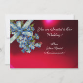 ワインボトルラベル ウェディングパーティー 青 赤 招待状 (裏面)