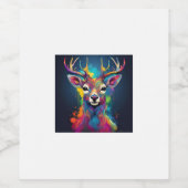 ワインボトルラベル - カラフルな鹿のアートワーク ワインラベル (シングルラベル)