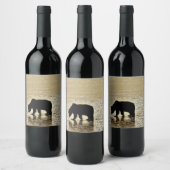ワインボトルラベル（グリズリーベア付き） ワインラベル (ボトル)