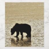 ワインボトルラベル（グリズリーベア付き） ワインラベル (シングルラベル)