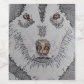 ワインボトルラベル，ハスキー犬，そり犬，アーツ ワインラベル (シングルラベル)