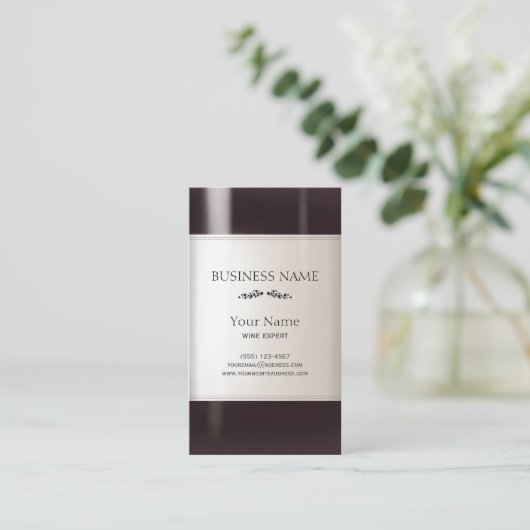 ワインボトルラベル 名刺 (スタンド正面)