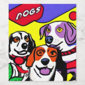 ワインボトルラベル 犬 水に強い ワインラベル (シングルラベル)