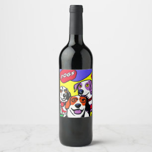 ワインボトルラベル 犬 水proof ワインラベル