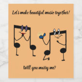 ワインボトルラベル – 私と結婚してくれる? ワインラベル (シングルラベル)