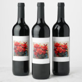 ワインボトルラベル – 赤いバラのアートワーク ワインラベル (ボトル)