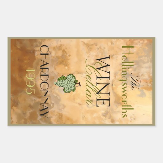 ワインボトルラベル 長方形シール (正面)