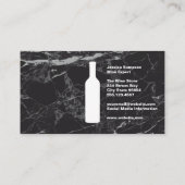 ワインボトルロゴ金ゴールドブラック大理石 名刺 (裏面)