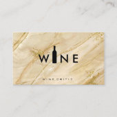 ワインボトルロゴ金ゴールドブラック大理石 名刺 (正面)