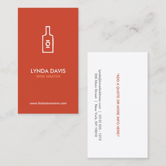 ワインボトルロゴ(RUST)名刺 名刺 (正面/裏面)