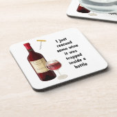 ワインボトル及びガラスイラストレーション コースター (左側)