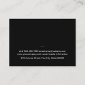 ワインボトル及びガラスエレガントフローラルパターン 名刺 (裏面)