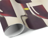 ワインボトル及びガラスデザイン包装紙 ラッピングペーパー (ロールコーナー)