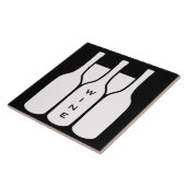 ワインボトル及びグラスデザインセラミックタイル タイル (側面)