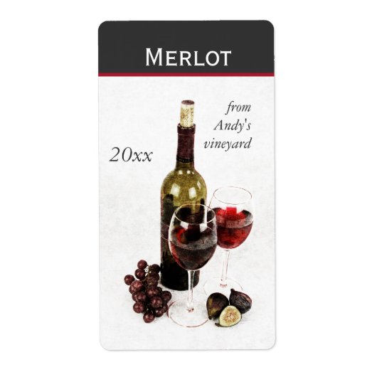 ワインボトル及びグラスワインボトルシール ラベル (正面)