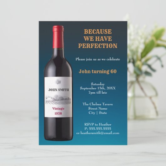 ワインボトル我々は完璧を持っているので 招待状 (スタンド正面)