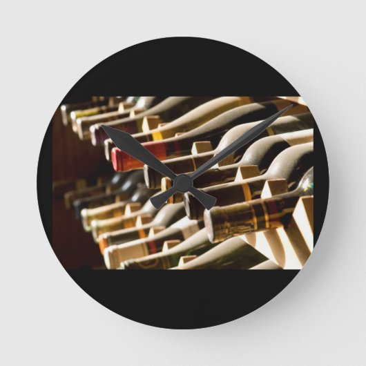 ワインボトル掛け ラウンド壁時計 (正面)
