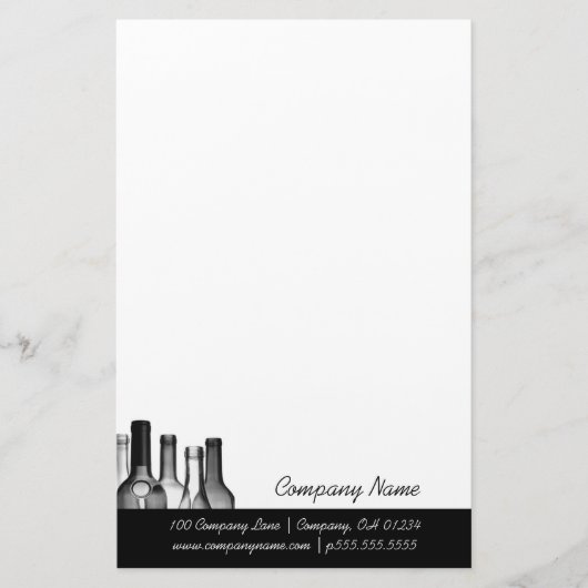 ワインボトル机文房具 便箋 (正面)