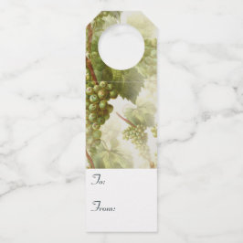 ワインボトル用の緑のブドウのギフトラベルへ及びから ボトルネックタグ