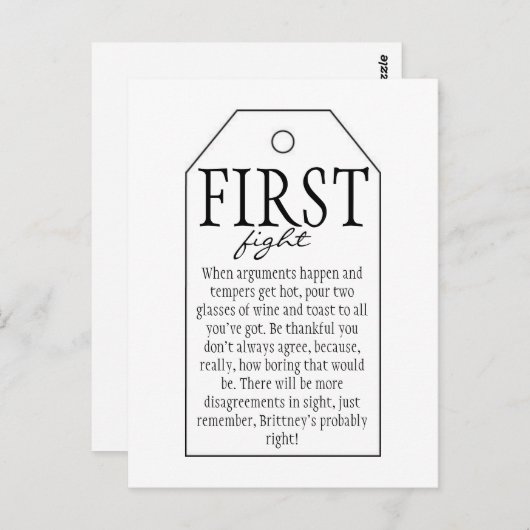 ワインボトル用ギフトタグ - 初の喧嘩 ポストカード (正面/裏面)