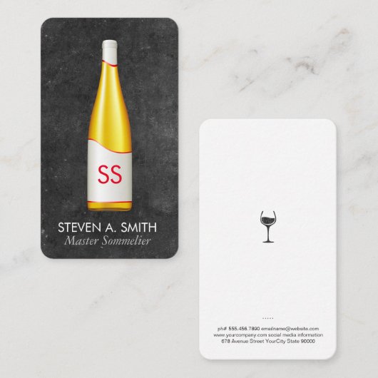ワインボトル石板 名刺 (正面/裏面)