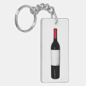 ワインボトル空白の(ラベル)アクリルキーチェーン キーホルダー (正面左)