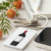 ワインボトル空白の(ラベル)アクリルキーチェーン キーホルダー (正面右)