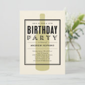 ワインボトル誕生日招待状 招待状 (スタンド正面)