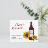 ワインボトル退職パーティの招待状はがき インビテーションポストカード (スタンド正面)