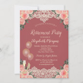 ワインボトル風船 ランジェリー 赤いバラ 引退 招待状 (正面)