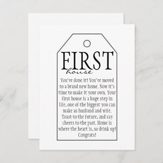 ワインボトル ウェディング ギフトタグ - ファーストハウス 案内ポストカード (正面/裏面)