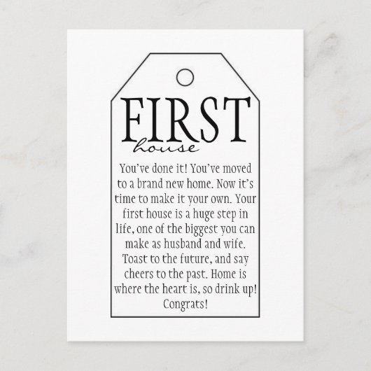 ワインボトル ウェディング ギフトタグ - ファーストハウス 案内ポストカード (正面)