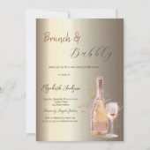 ワインボトル ガラス シャンパン ブライダルシャワー 招待状 (正面)