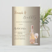 ワインボトル ガラス シャンパン ブライダルシャワー 招待状 (スタンド正面)