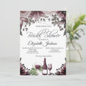 ワインボトル ガラス ライト フローラル ブライダルシャワー 招待状 (スタンド正面)