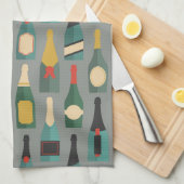 ワインボトル キッチンタオル (四つ折り)