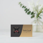 ワインボトル | クラシック金ゴールドブラック名刺 名刺 (スタンド正面)