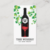 ワインボトル&グラス |ルクス |ぶどうつる植物 名刺 (正面)