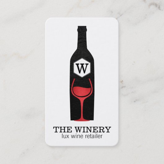 ワインボトル&グラス |ルクス |テクスチャ 名刺 (正面)